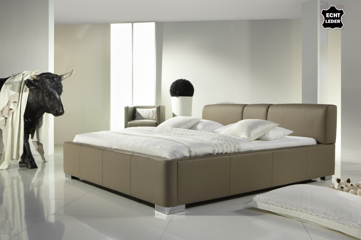 I&S-Markus Wolf Designer Lederbett / Polsterbett "Rio" exklusives Leder Bett weiss