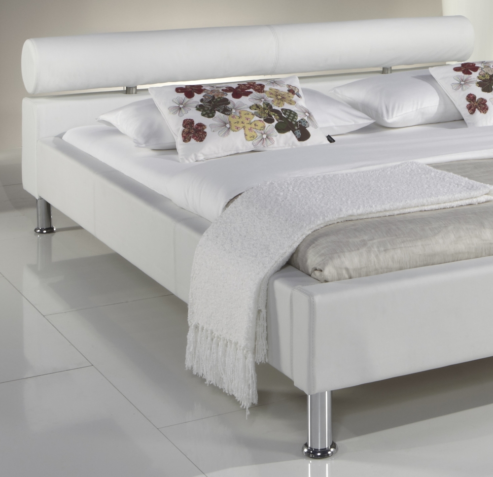 Lederbett Polsterbett - modernes Leder Bett weiss oder schwarz günstig