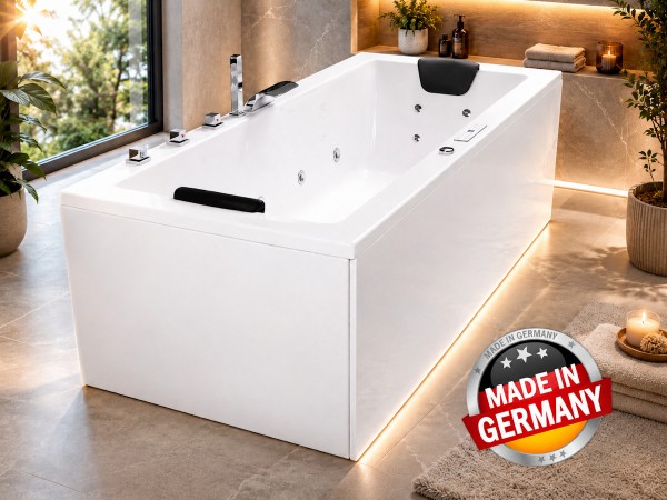 Whirlpool Bath tub Relax Profi with 22/24 masage jets heating Ozone lightening 8 different sizes