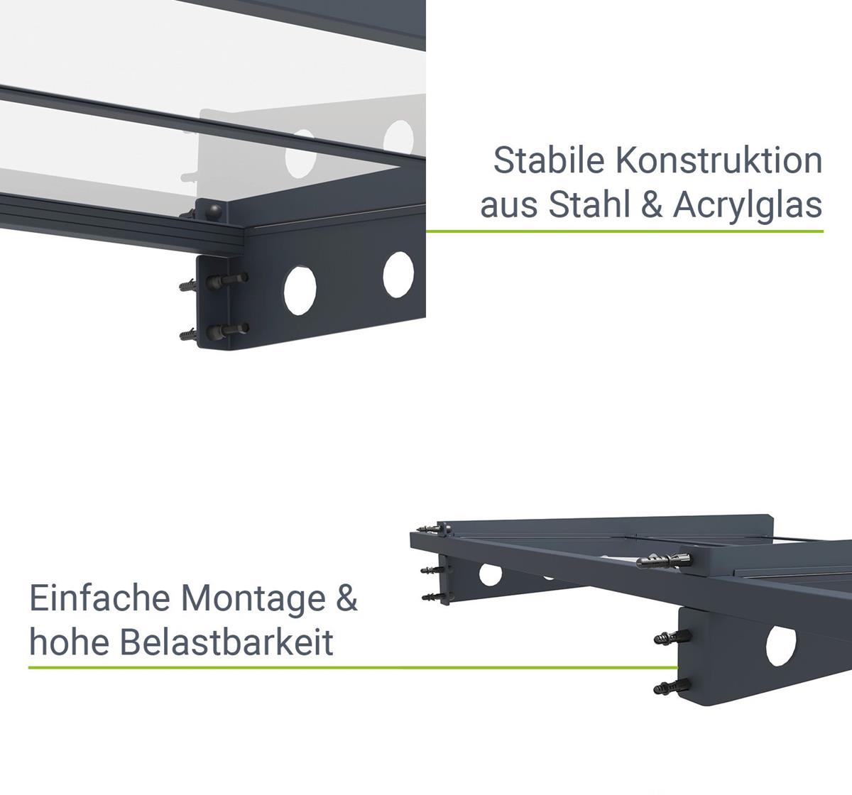 DOORPOL Stahl-Eingangstür In Anthrazit - Wetterfeste Haustür Mit Buntglaseinsätzen | RAL 7016