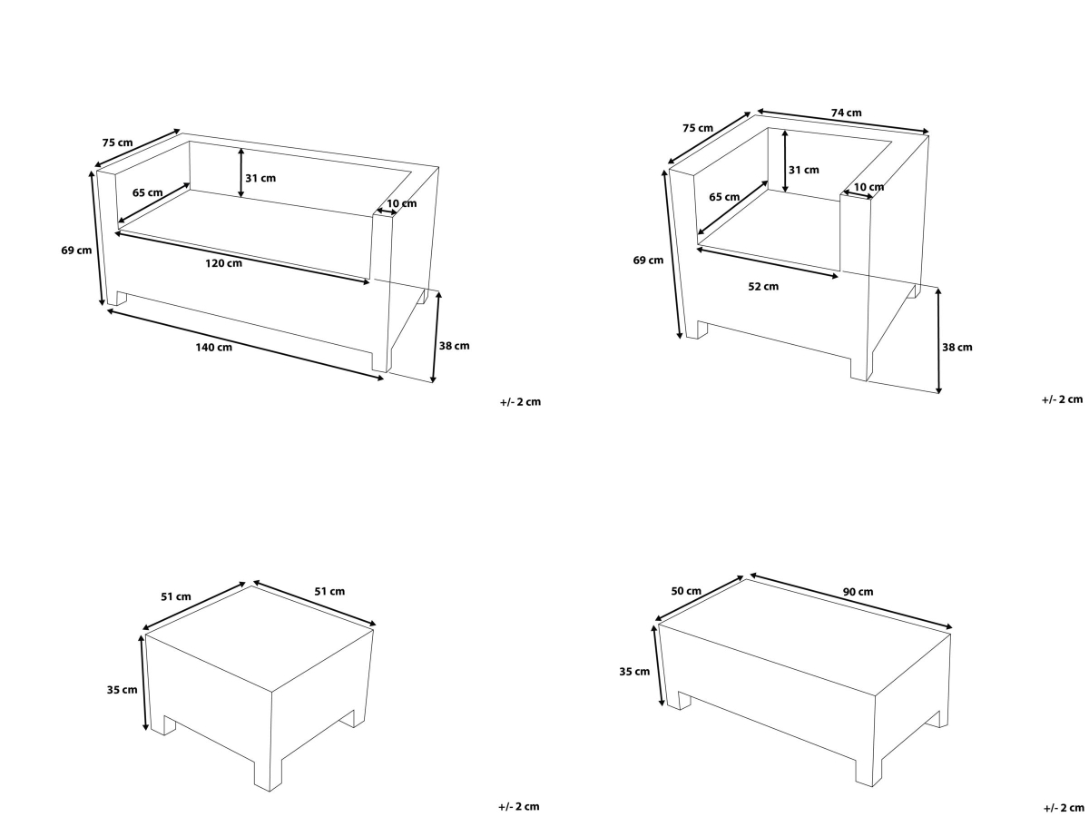 Rattan Gartenmöbel Lounge Sitzgruppe Sitzgarnitur brau weiß für
