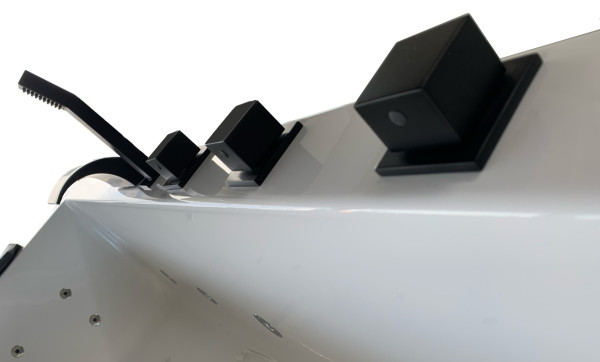 Whirlpool double bath tub Olymp RIGHT with 16 / 24 massage jets + heating + Ozone + lightening for indoor use